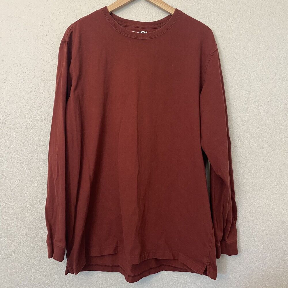 Duluth Trading Co. Shirt Long Sleeve Longtail Burnt Orange Size XL Slim Fit